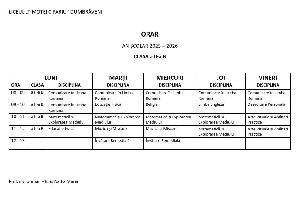 Orar inv primar 006