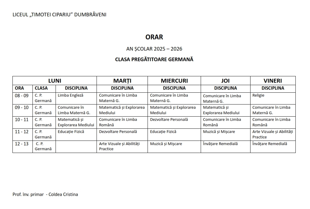 Orar inv primar 011
